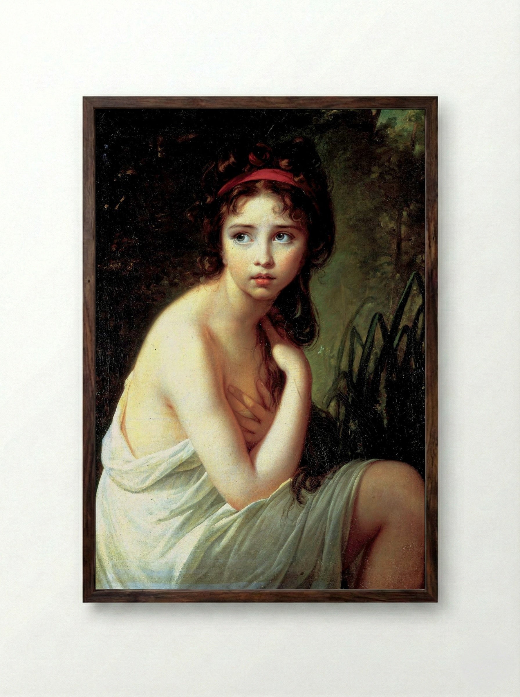 The Bather - Louise Elisabeth Vigée Le Brun - Framed Print Dark Wood