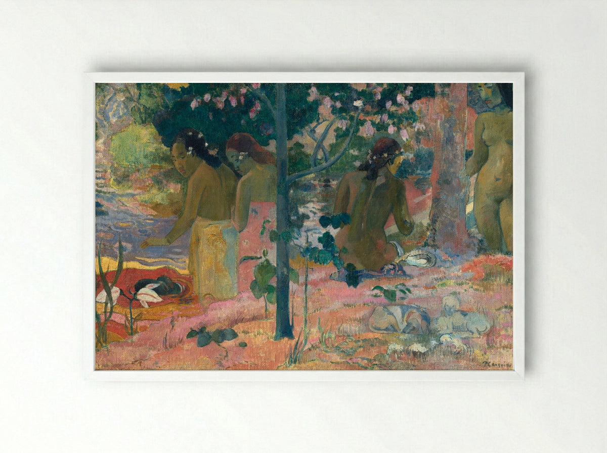The Bathers - Paul Gauguin - Framed Print White