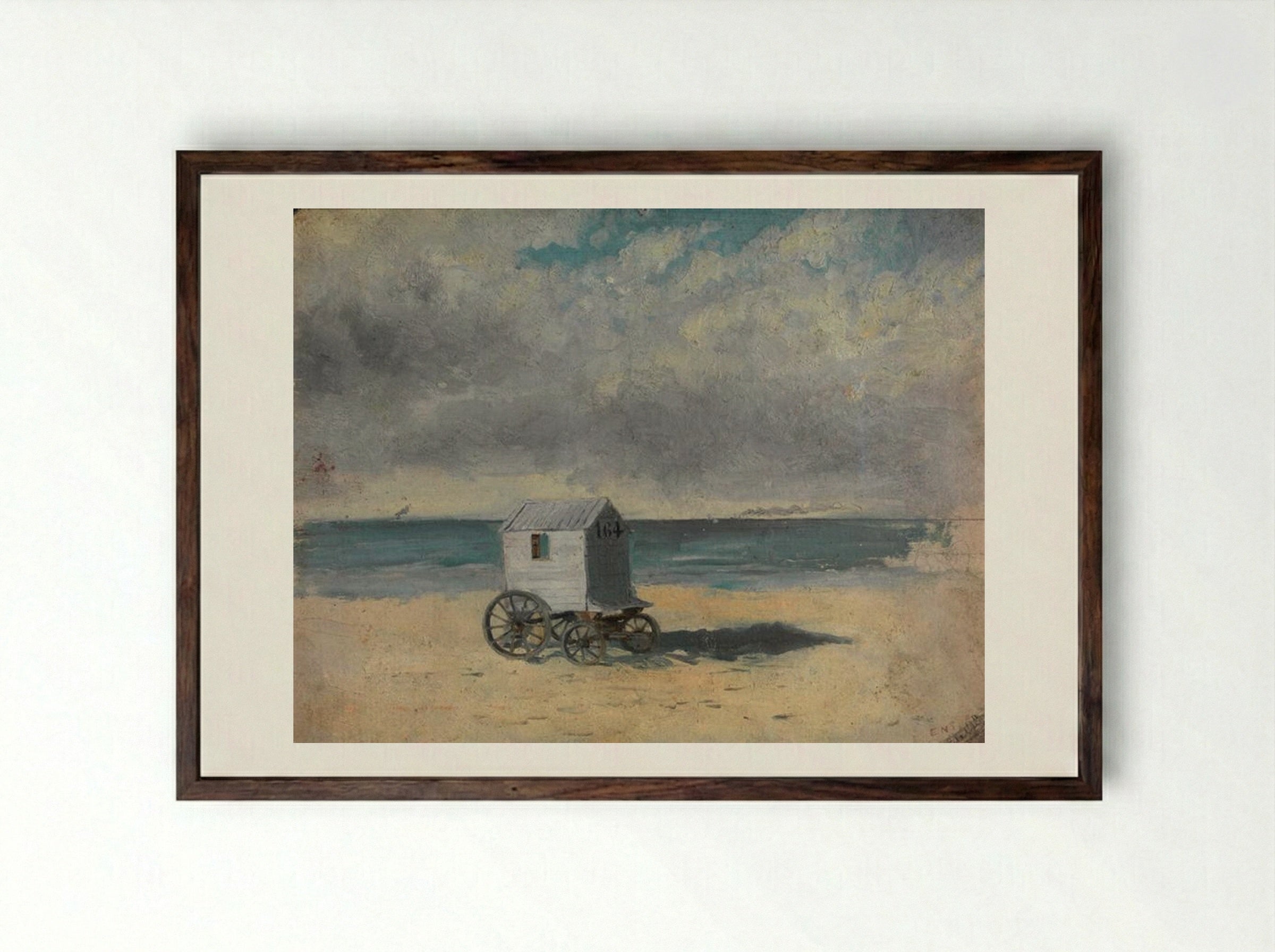 The Bathing Hut - James Ensor - Framed Print Dark Wood