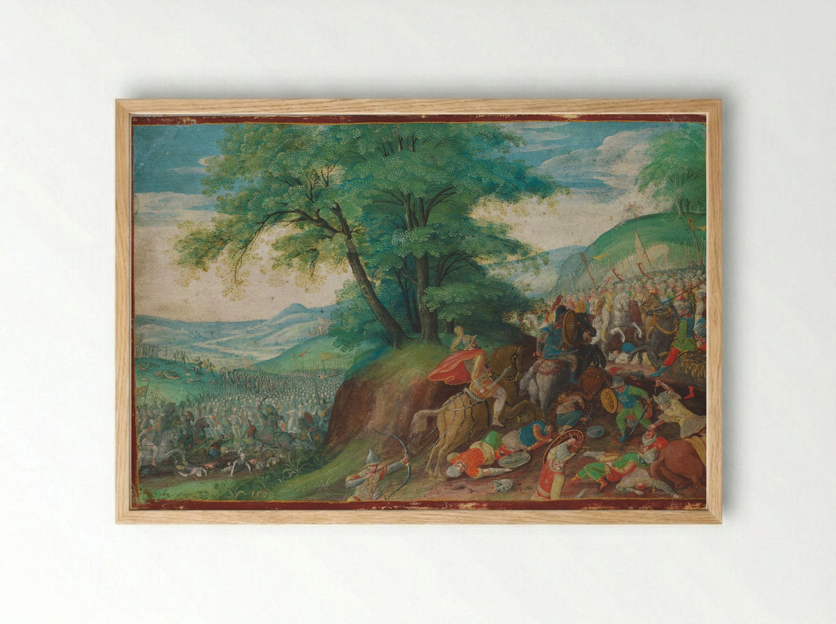 The Battle between the Israelites and the Hordes of Amalek - Jacob Savery I - Framed Print Wood