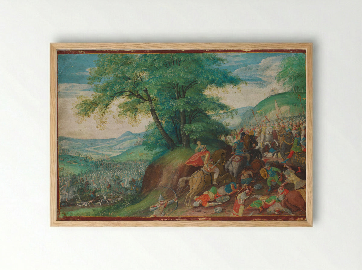 The Battle between the Israelites and the Hordes of Amalek - Jacob Savery I - Framed Print Wood