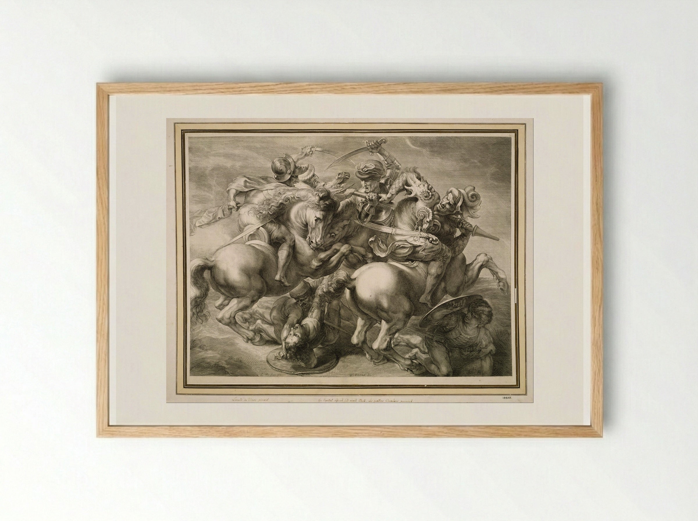 The Battle of Anghiari - Gérard Edelinck - Framed Print Wood