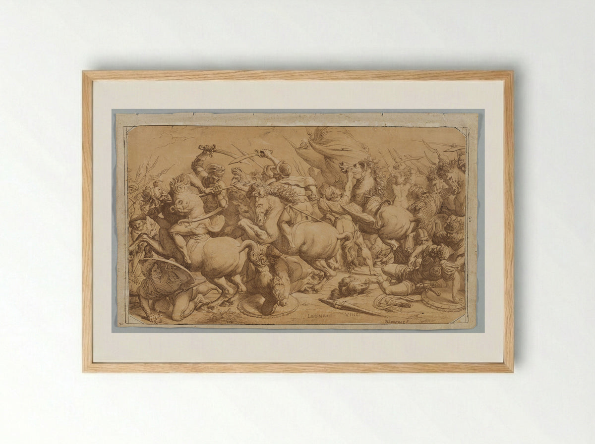 The Battle of Anghiari - Pierre-Nolasque Bergeret - Framed Print Wood