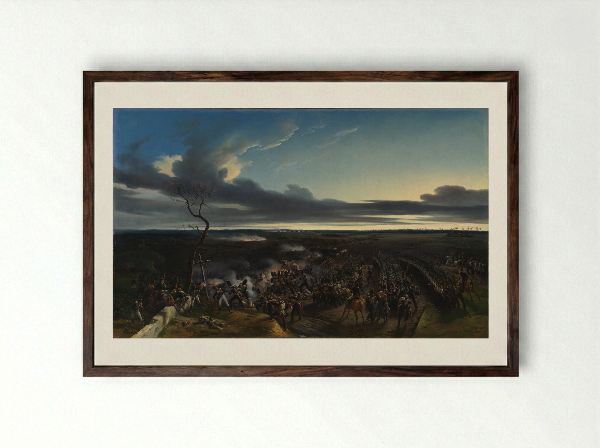 The Battle of Montmirail - Horace Vernet - Framed Print Dark Wood
