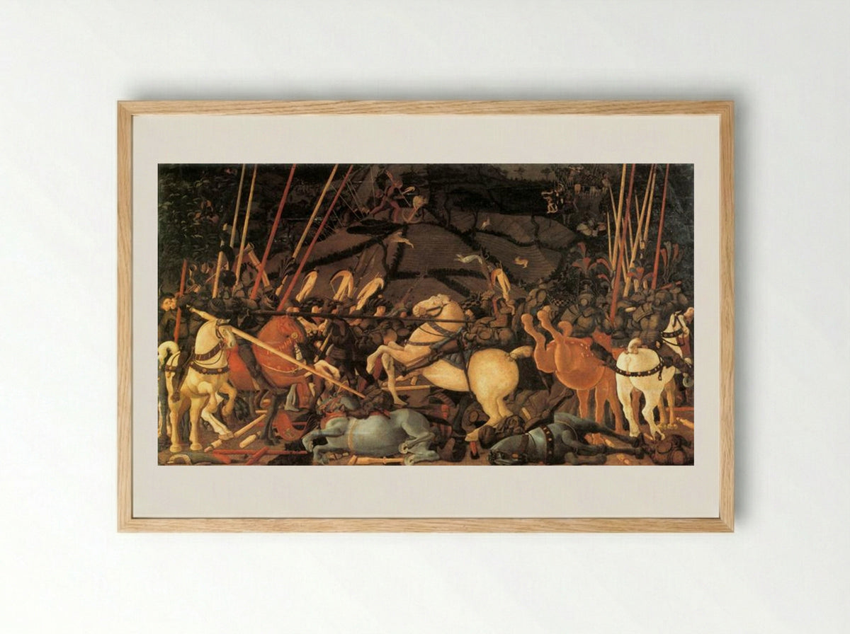 The Battle of San Romano - Paolo Uccello - Framed Print Wood