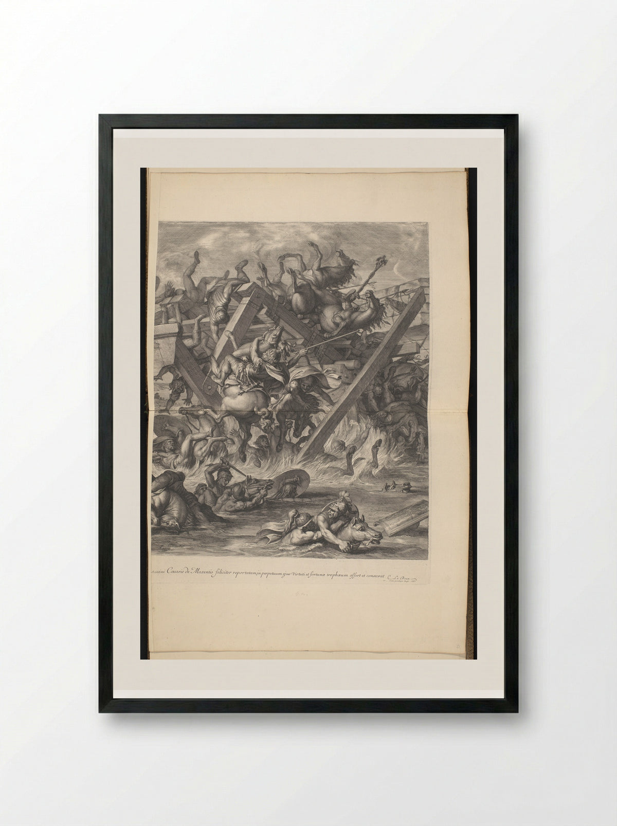 The Battle of the Milvian Bridge - Gérard Audran - Framed Print Black