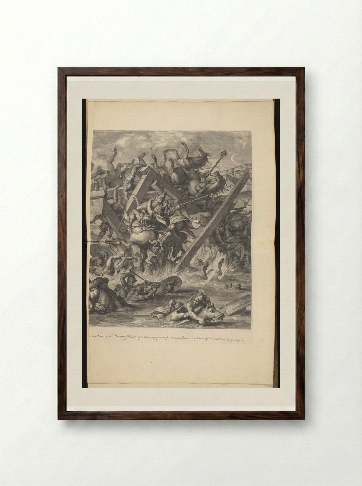 The Battle of the Milvian Bridge - Gérard Audran - Framed Print Dark Wood