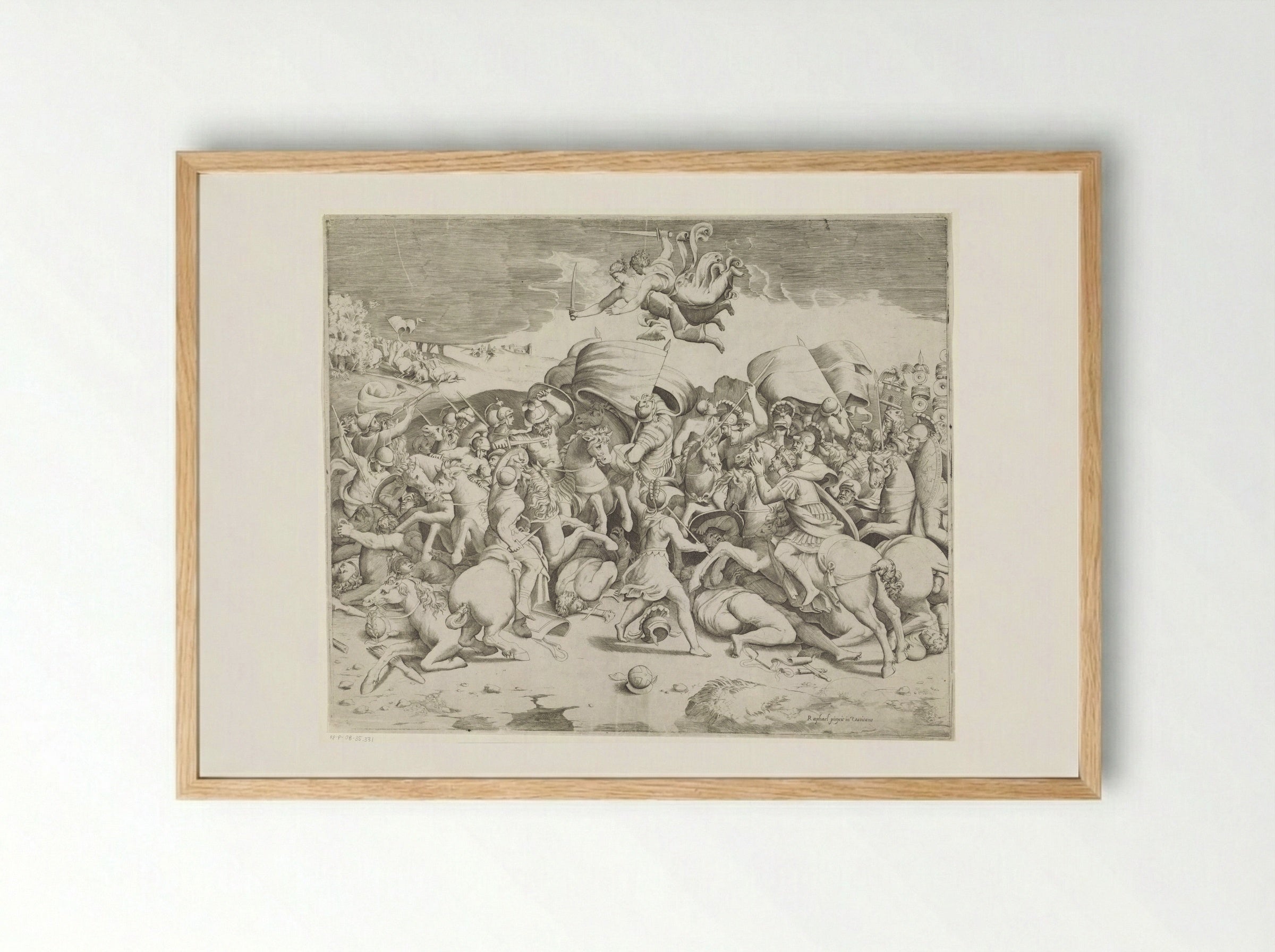 The Battle of the Milvian Bridge - Giulio Bonasone - Framed Print Wood