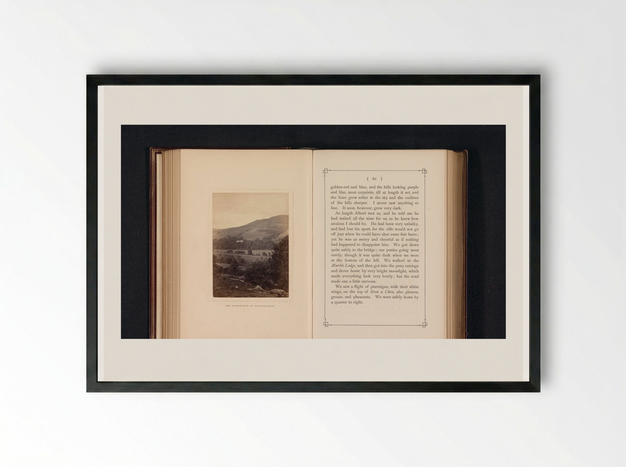 The Battlefield of Killiecrankie - George Washington Wilson - Framed Print Black