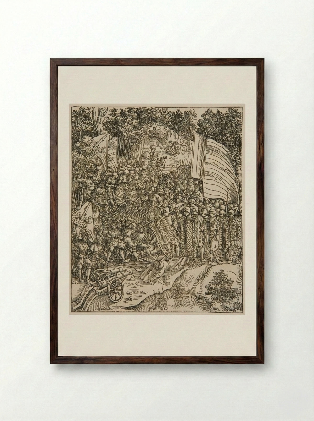 The Bavarian War - Wolf Traut - Framed Print Dark Wood