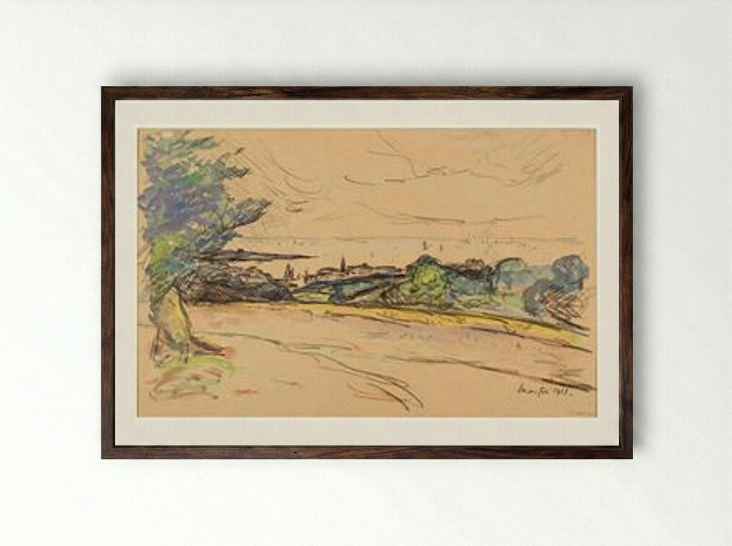 The Bay of Concarneau - Maxime Maufra - Framed Print Dark Wood