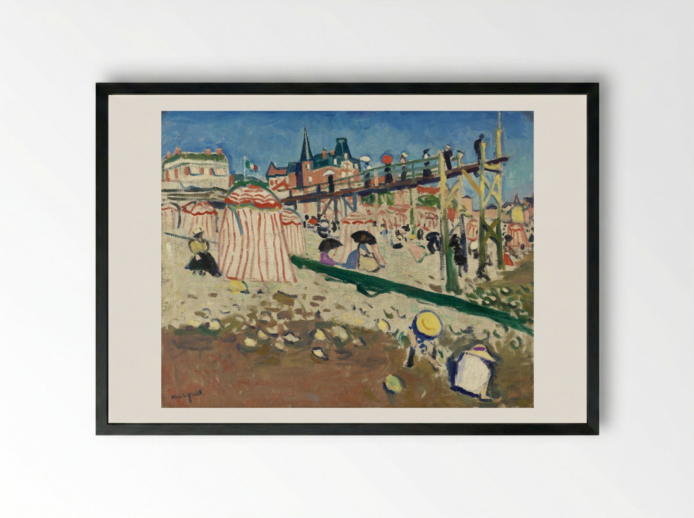 The Beach at Fécamp - Albert Marquet - Framed Print Black