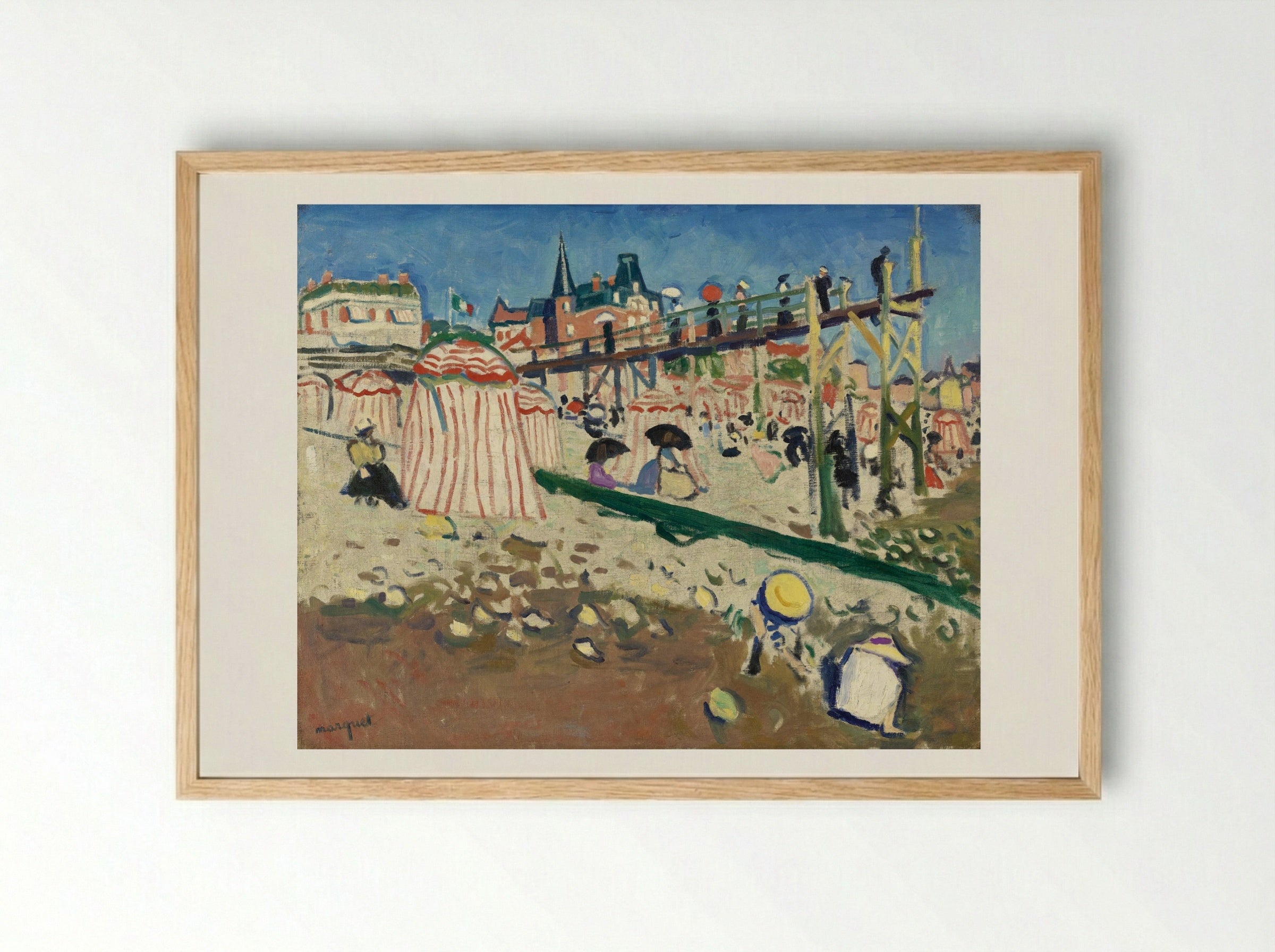 The Beach at Fécamp - Albert Marquet - Framed Print Wood