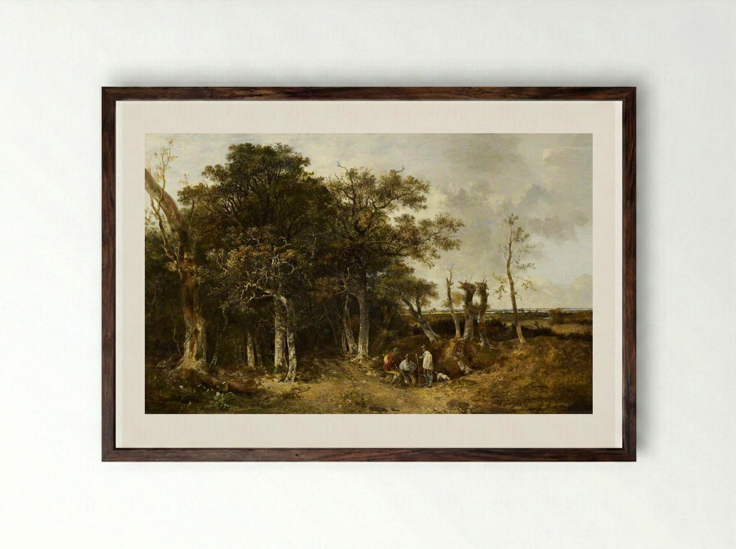 The Beaters - John Crome - Framed Print Dark Wood