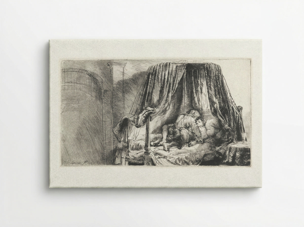 The Bedstead - Rembrandt van Rijn - Canvas