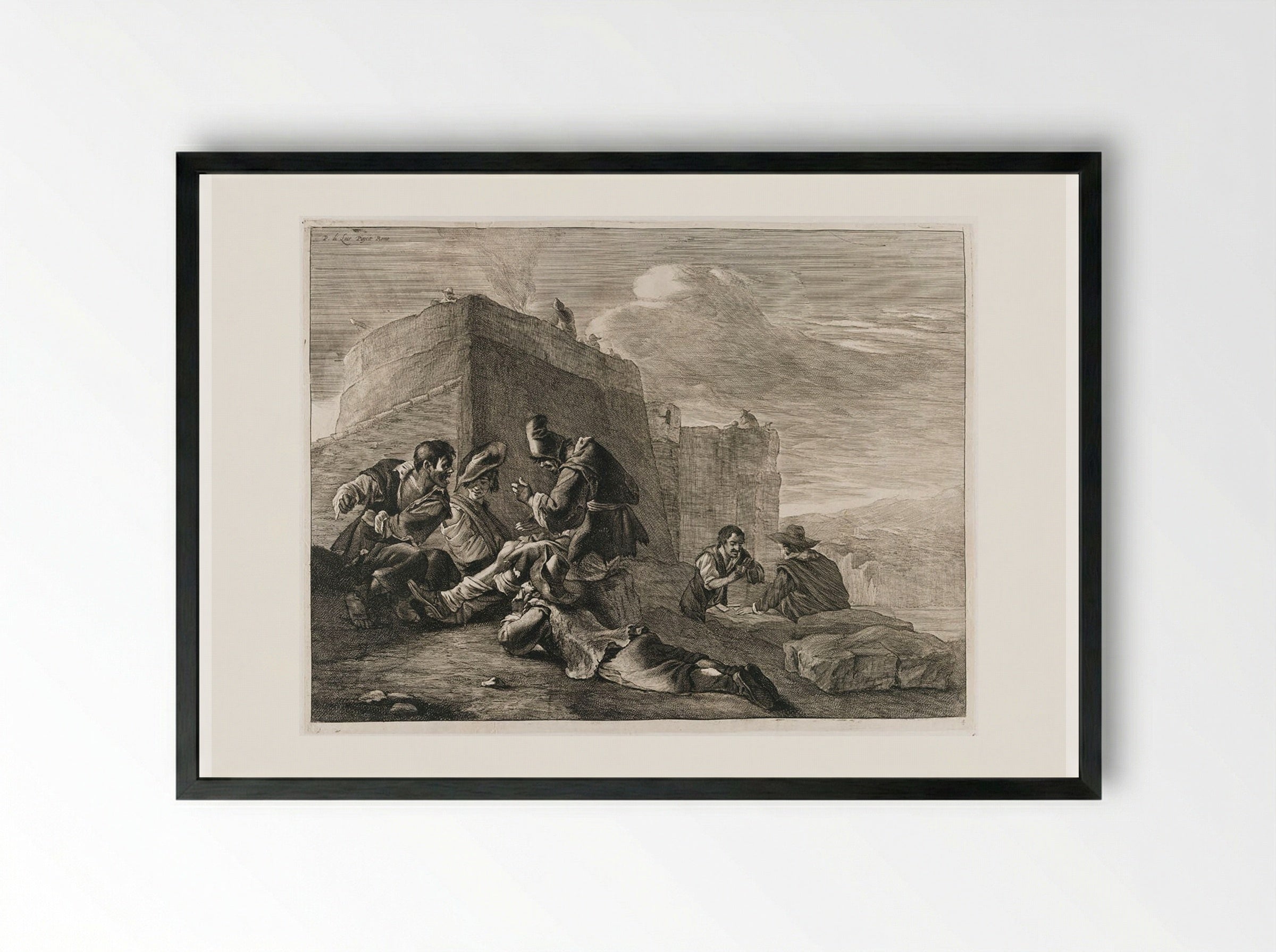 The Beggars - Cornelis Visscher - Framed Print Black