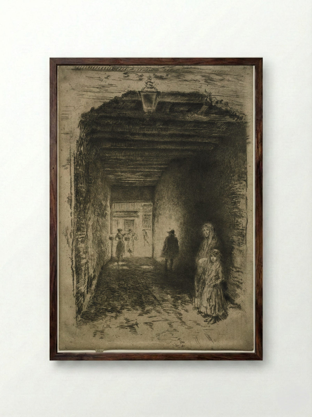The Beggars - James McNeill Whistler - Framed Print Dark Wood