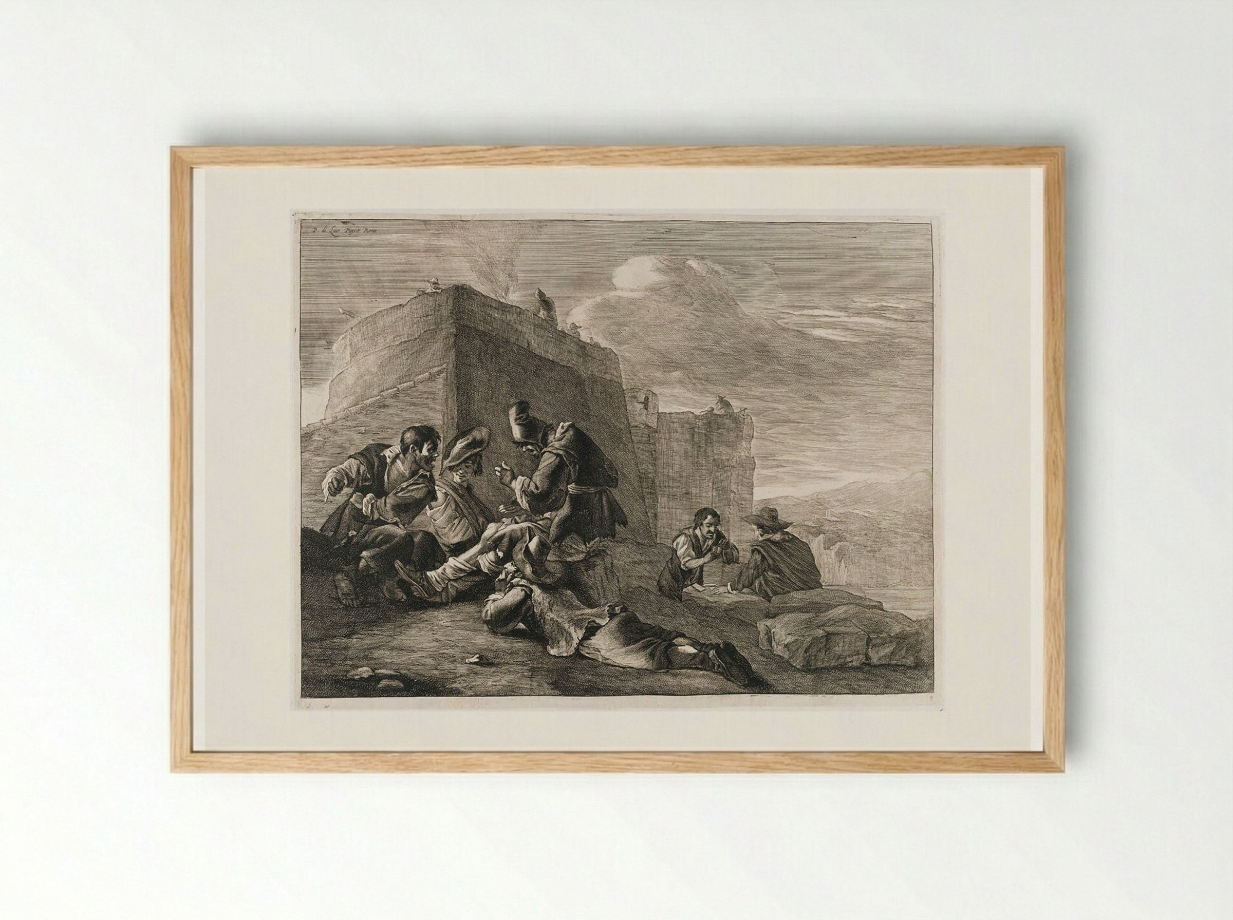 The Beggars - Cornelis Visscher - Framed Print Wood