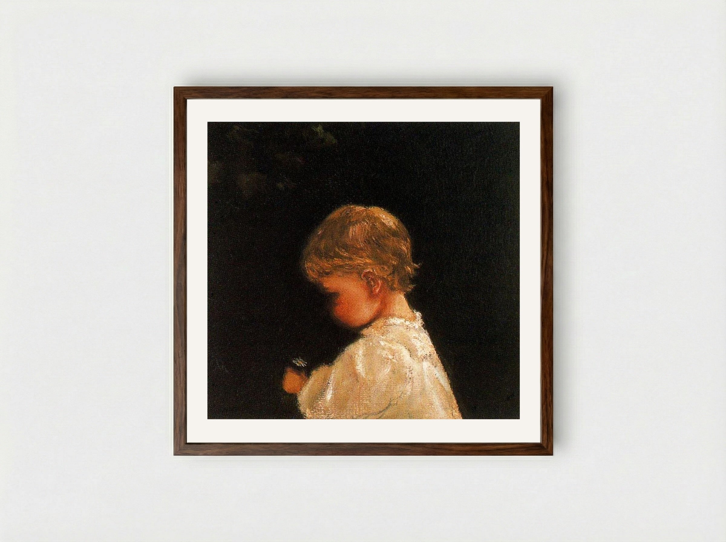 The Beginner (Margaret Perry) - Lilla Cabot Perry - Framed Print Dark Wood