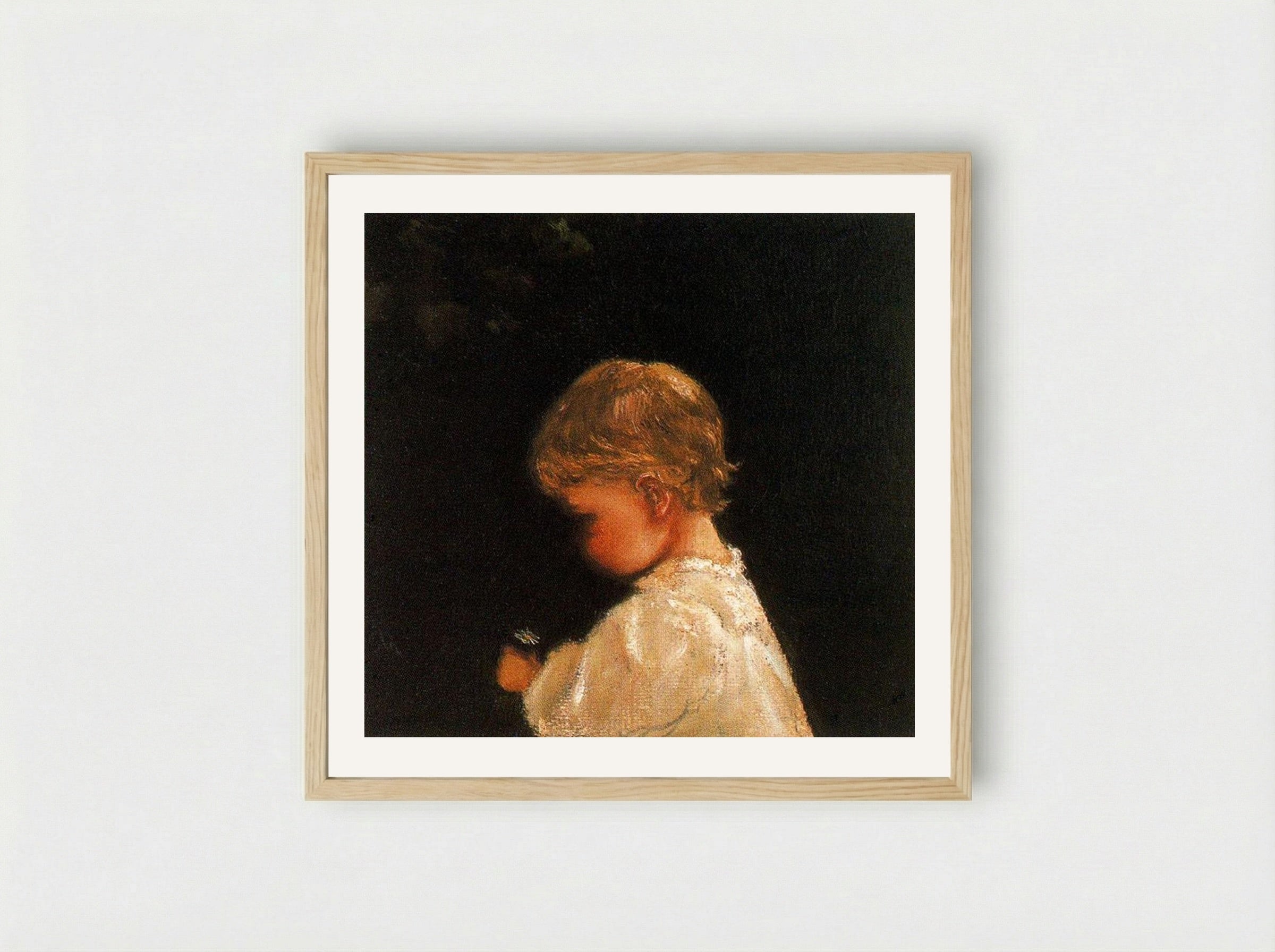 The Beginner (Margaret Perry) - Lilla Cabot Perry - Framed Print Wood