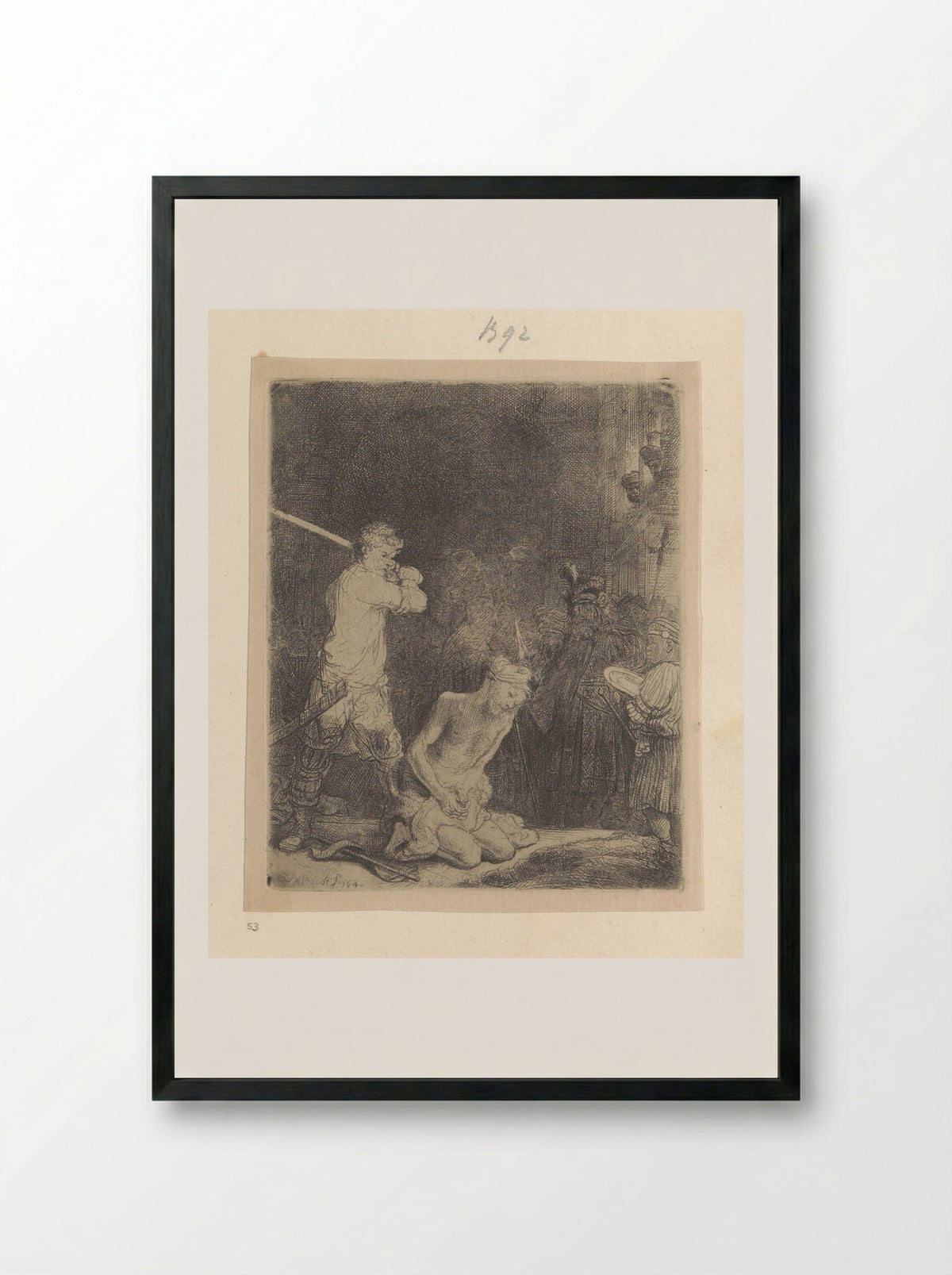 The Beheading of John the Baptist - Henry Louis Basan - Framed Print Black