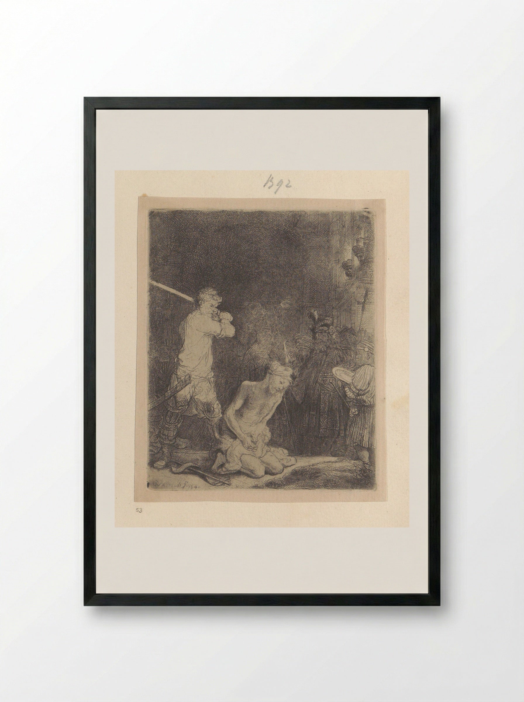 The Beheading of John the Baptist - Henry Louis Basan - Framed Print Black