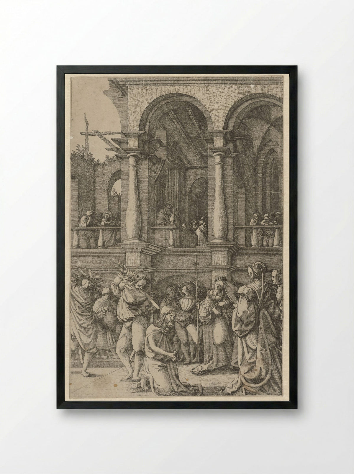 The Beheading of Saint John the Baptist - Frans Crabbe van Espleghem - Framed Print Black