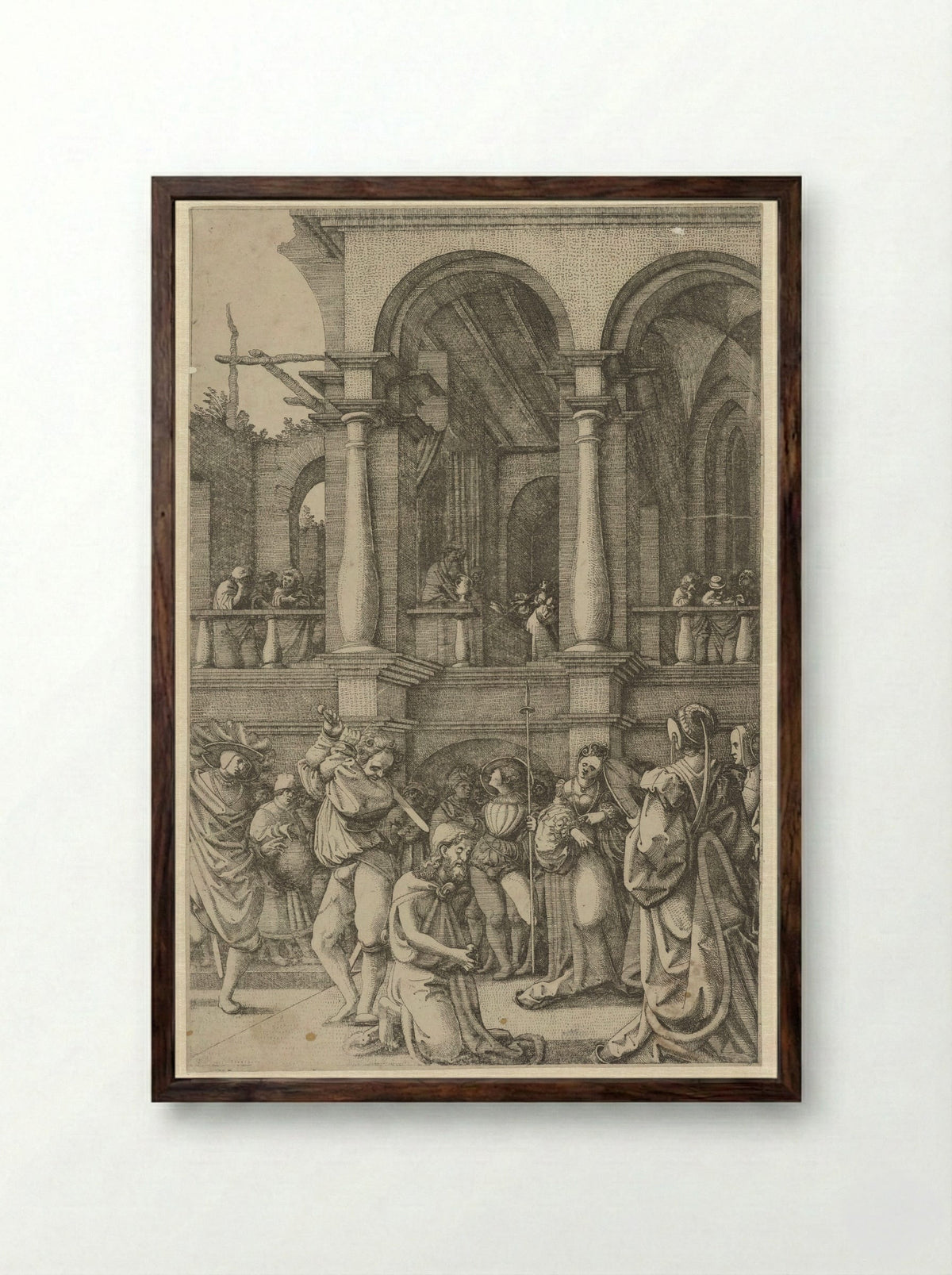 The Beheading of Saint John the Baptist - Frans Crabbe van Espleghem - Framed Print Dark Wood