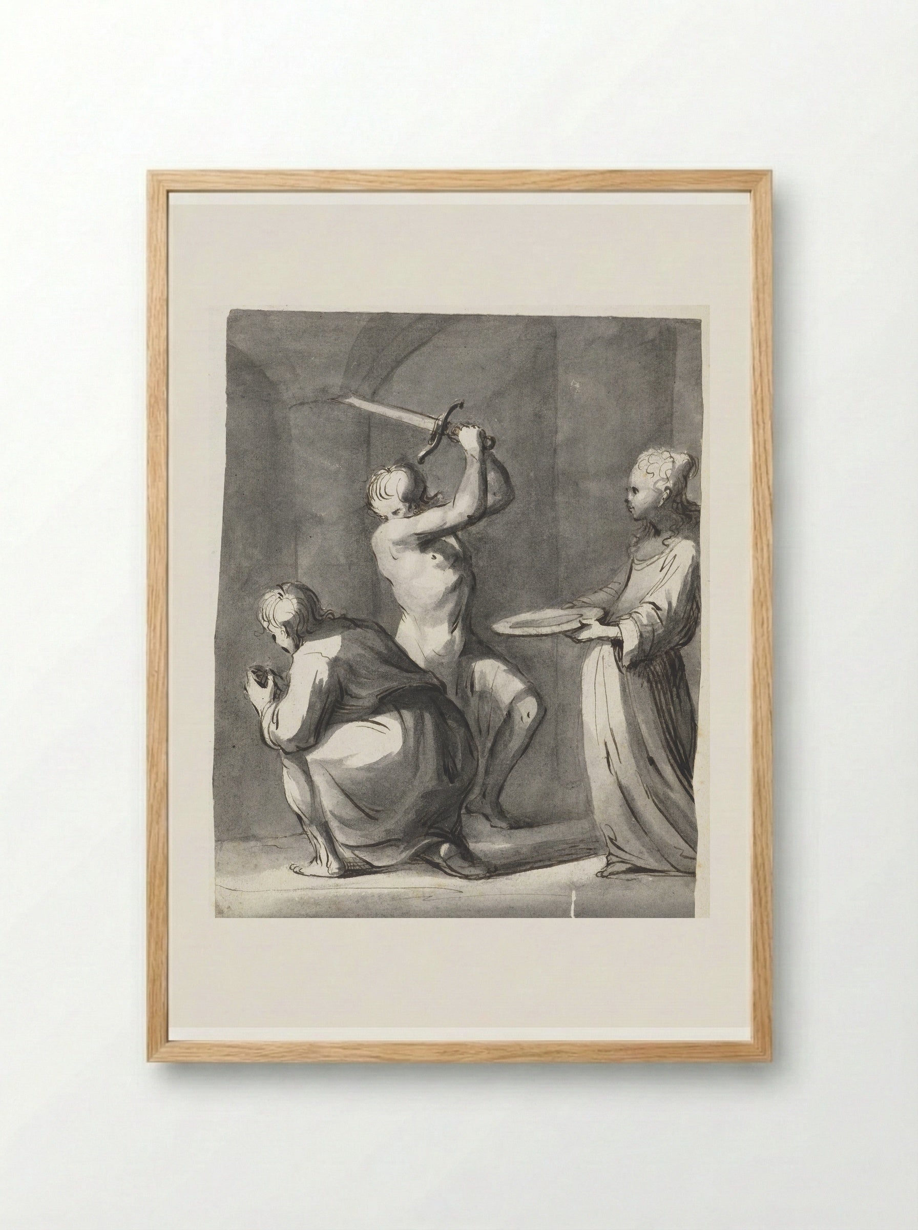 The Beheading of Saint John the Baptist - Moses ter Borch - Framed Print Wood