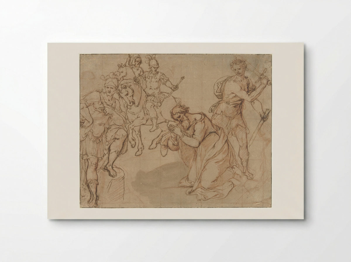 The Beheading of Saint Paul with Two Horsemen in the Background - Avanzino Nucci - Poster