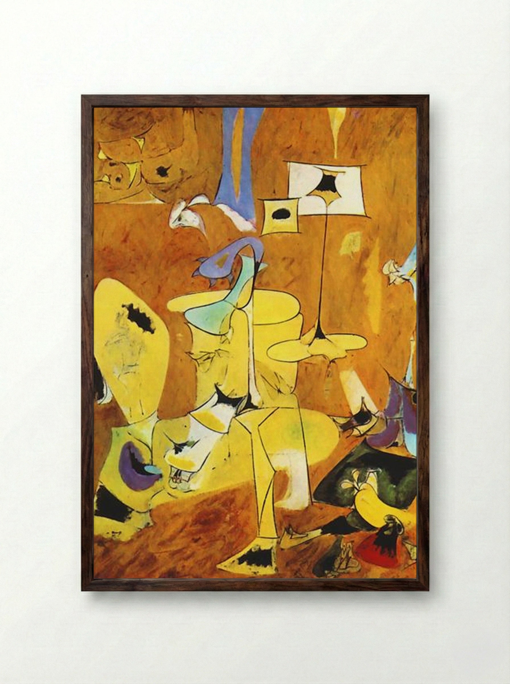 The Betrothal II - Arshile Gorky - Framed Print Dark Wood