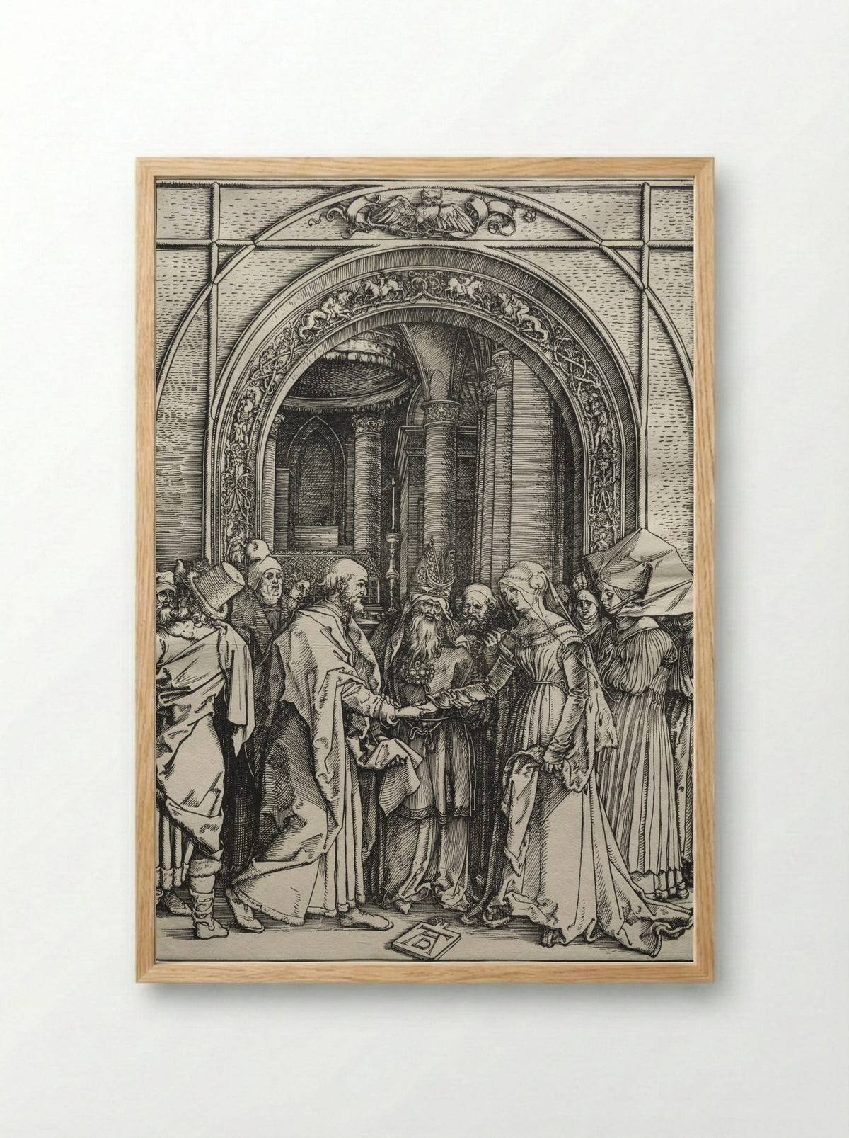 The Betrothal of the Virgin - Albrecht Dürer - Framed Print Wood