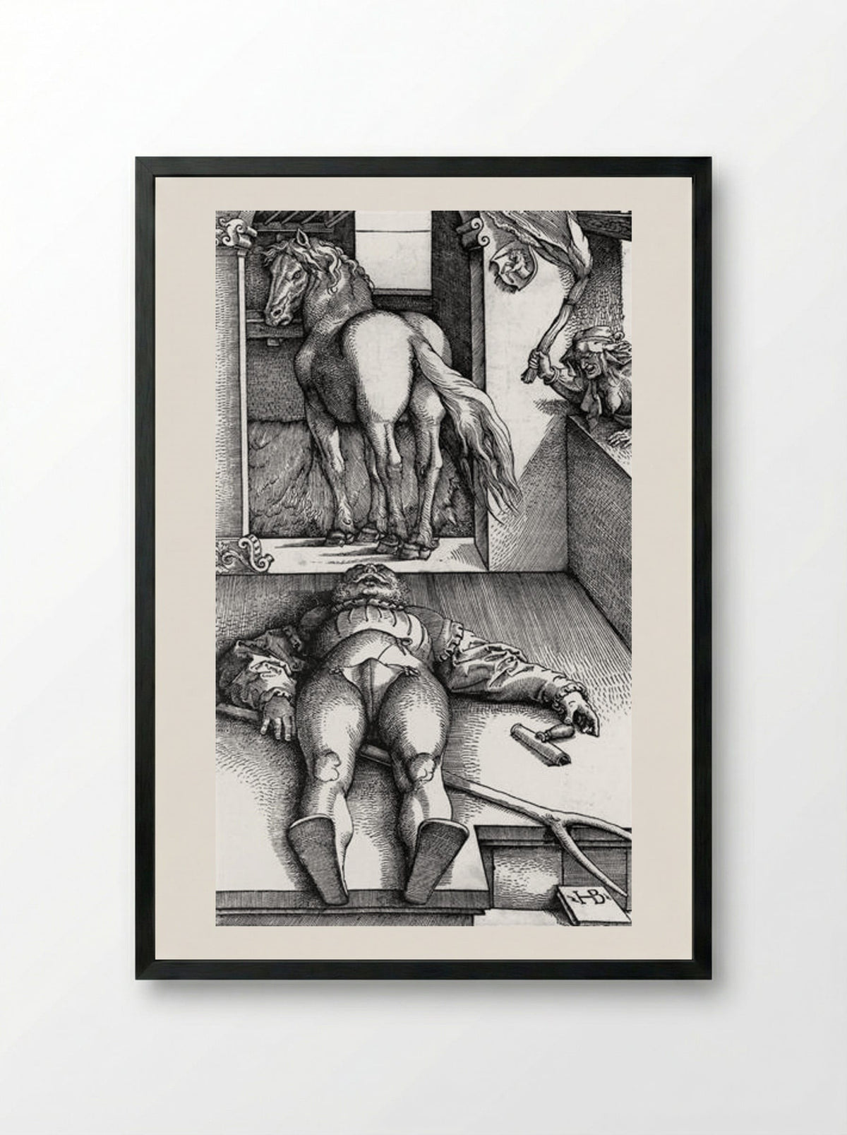 The Bewitched Groom - Hans Baldung Grien - Framed Print Black