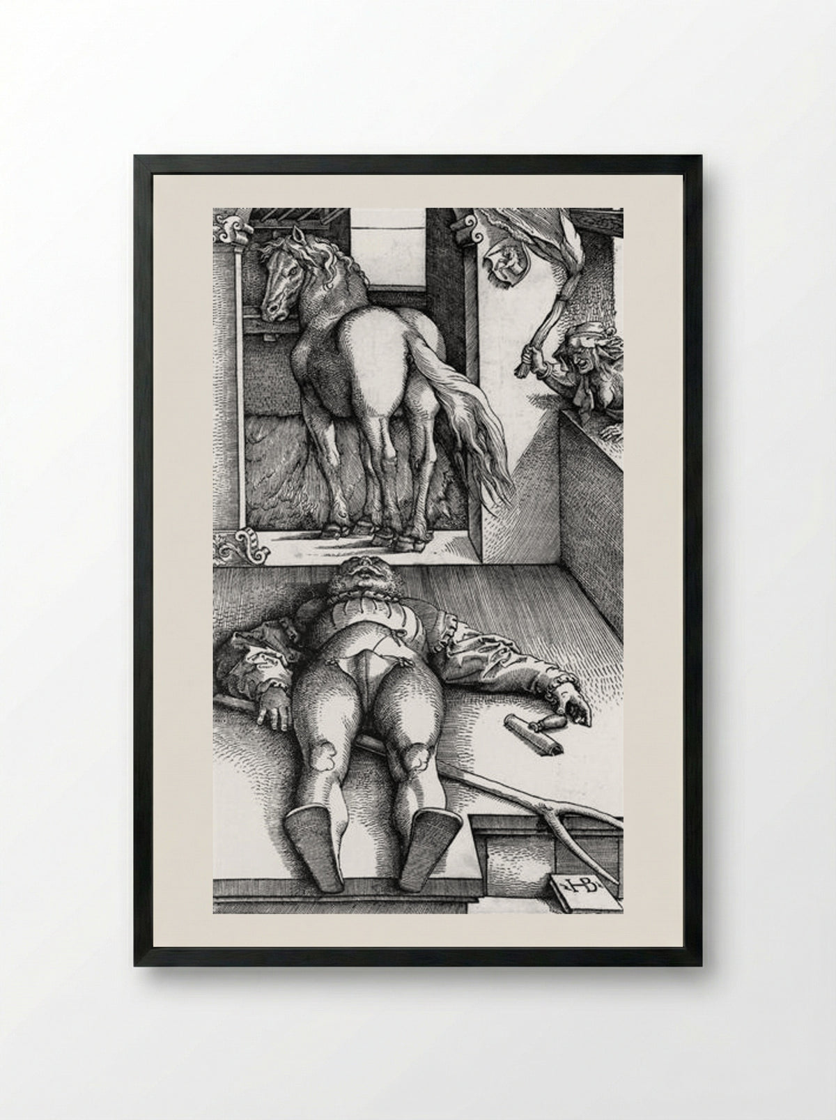 The Bewitched Groom - Hans Baldung Grien - Framed Print Black