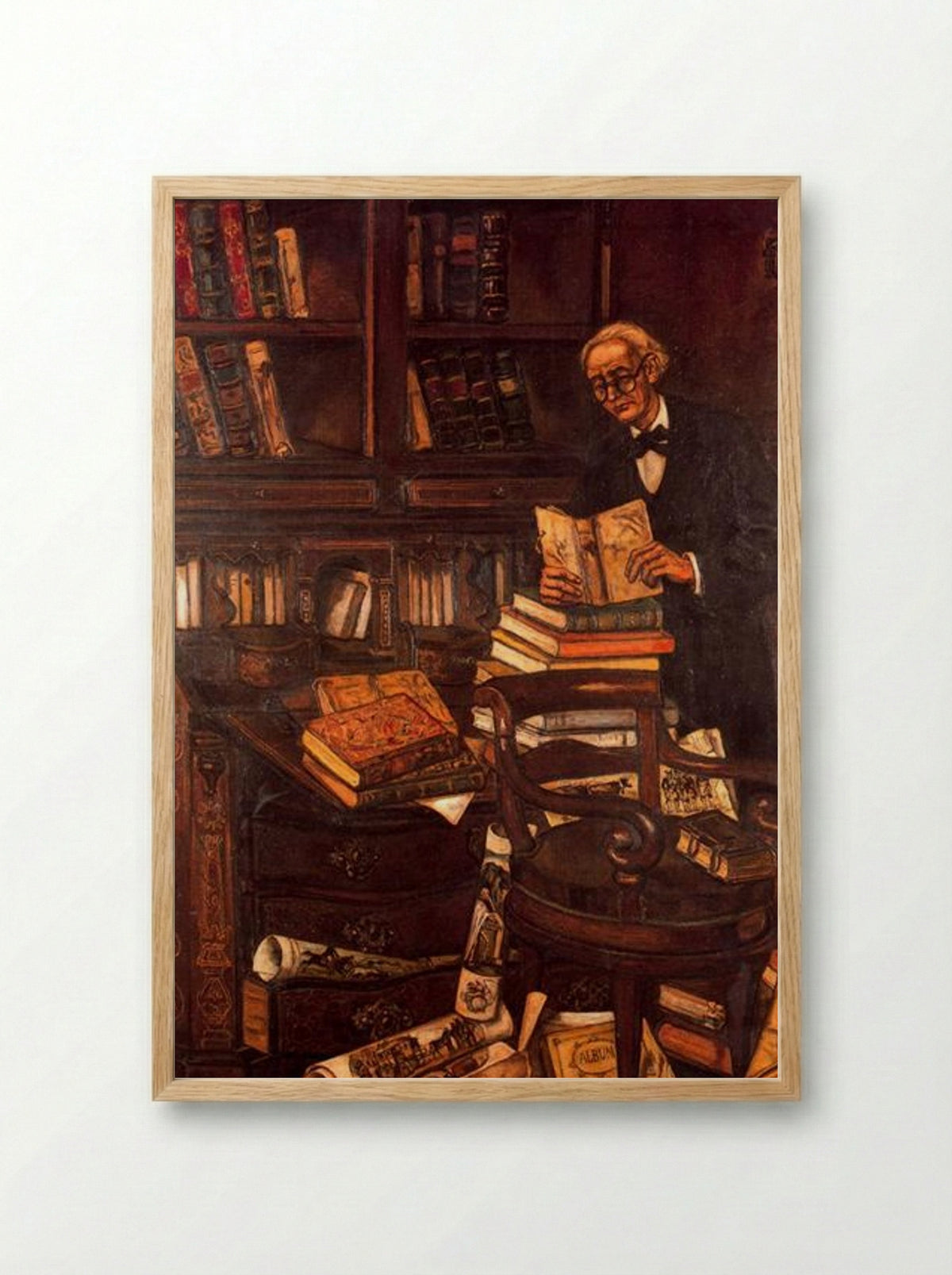 The Bibliophile - José Gutiérrez Solana - Framed Print Wood