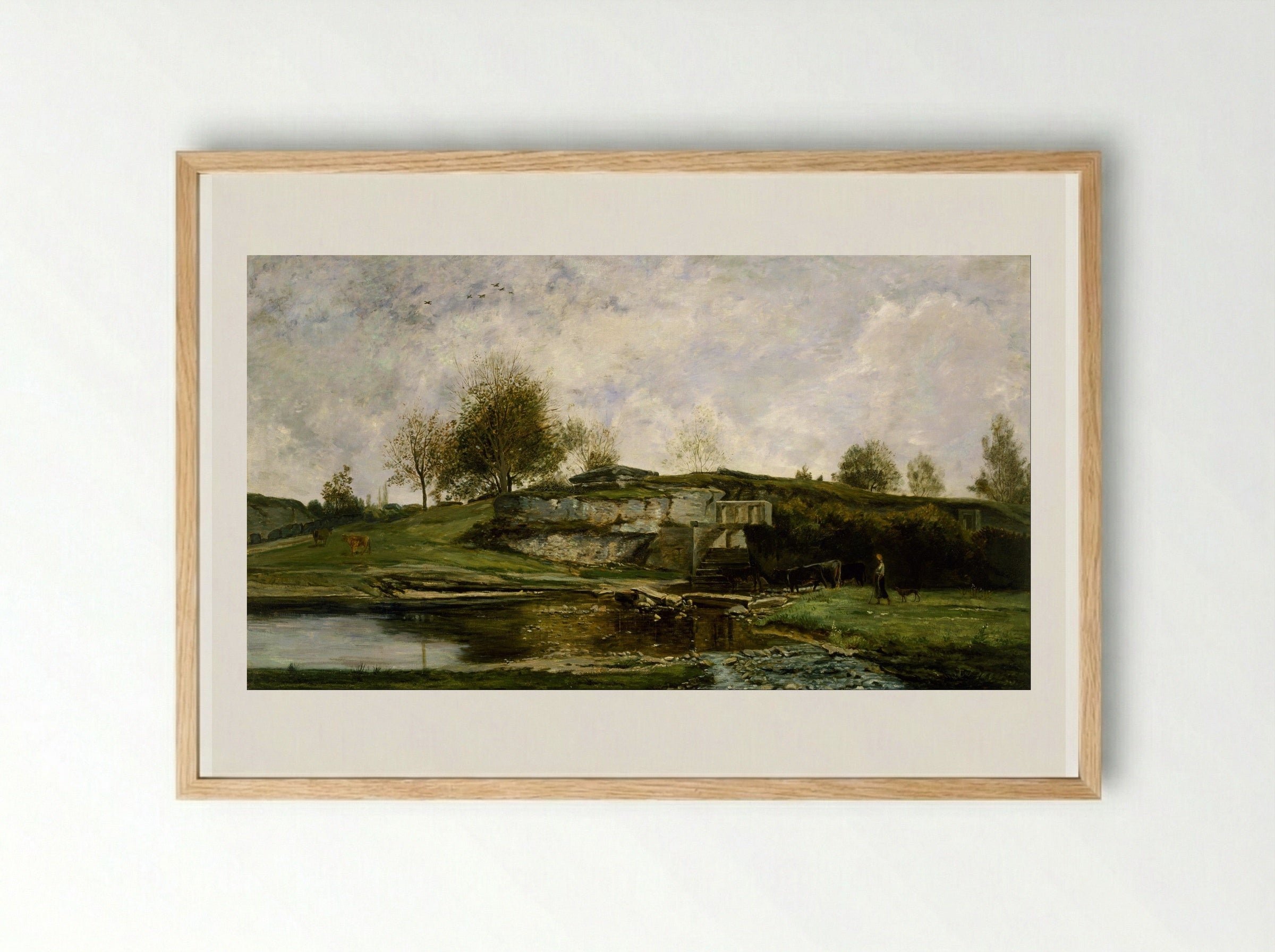 The Big Valley of the Optevoz - Charles-François Daubigny - Framed Print Wood