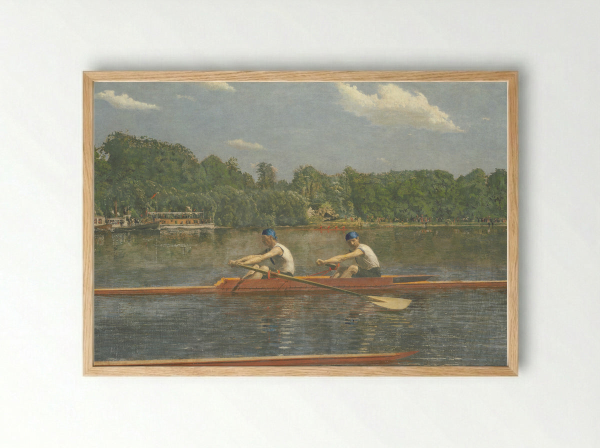 The Biglin Brothers Racing - Thomas Eakins - Framed Print Wood