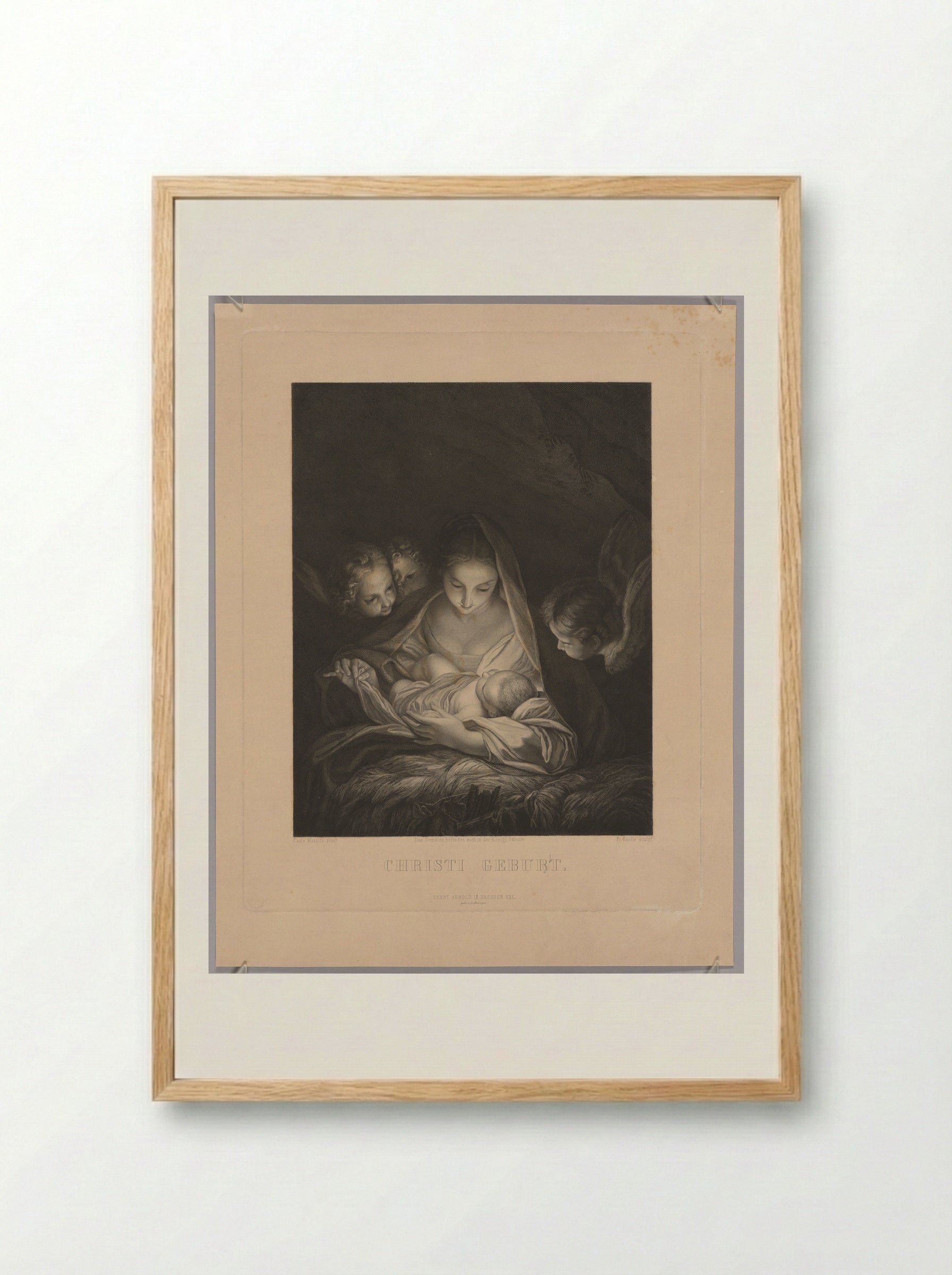 The Birth of Christ - Johann Heinrich Friedrich Ludwig Knolle - Framed Print Wood