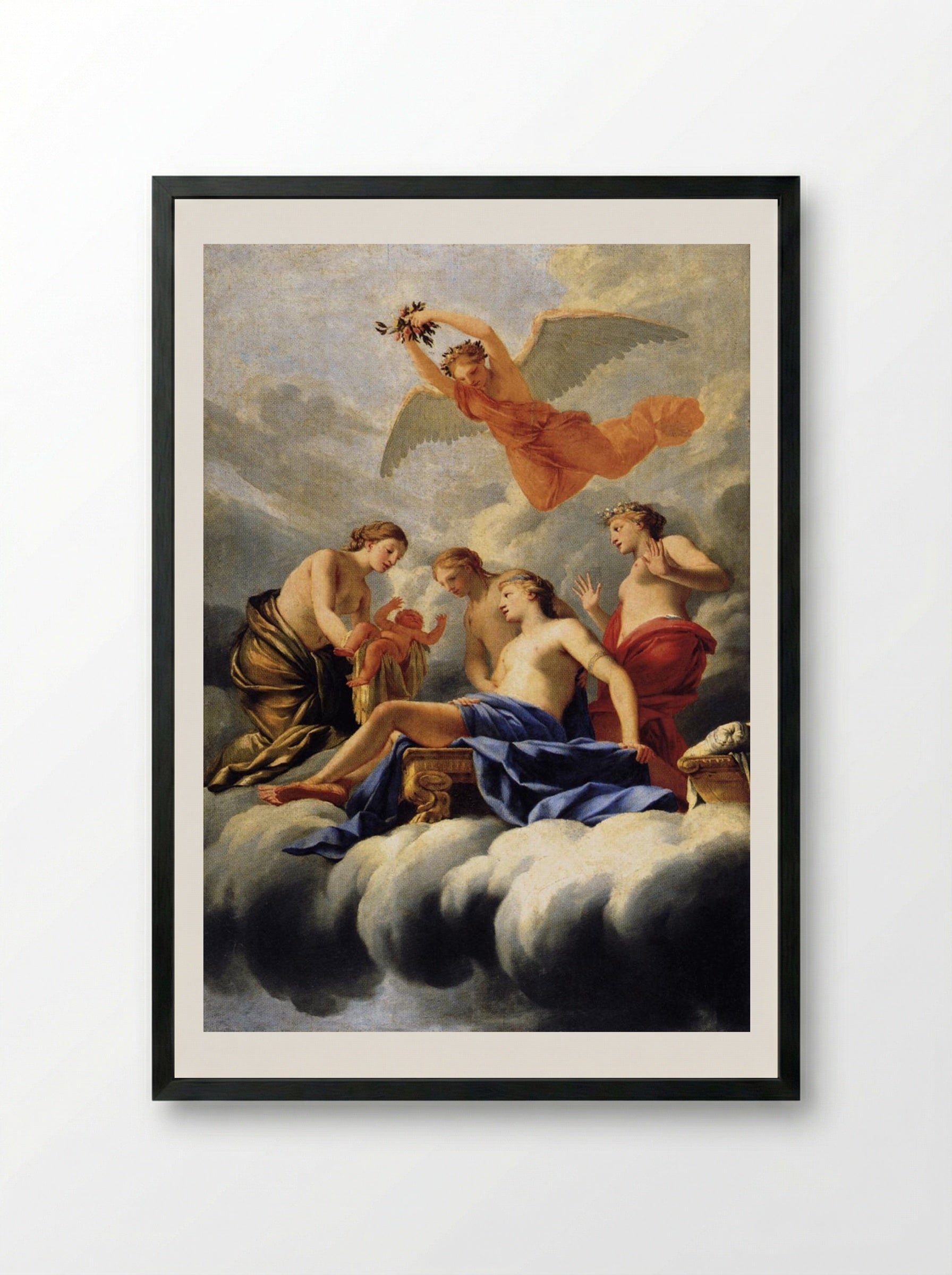 The Birth of Cupid - Eustache Le Sueur - Framed Print Black