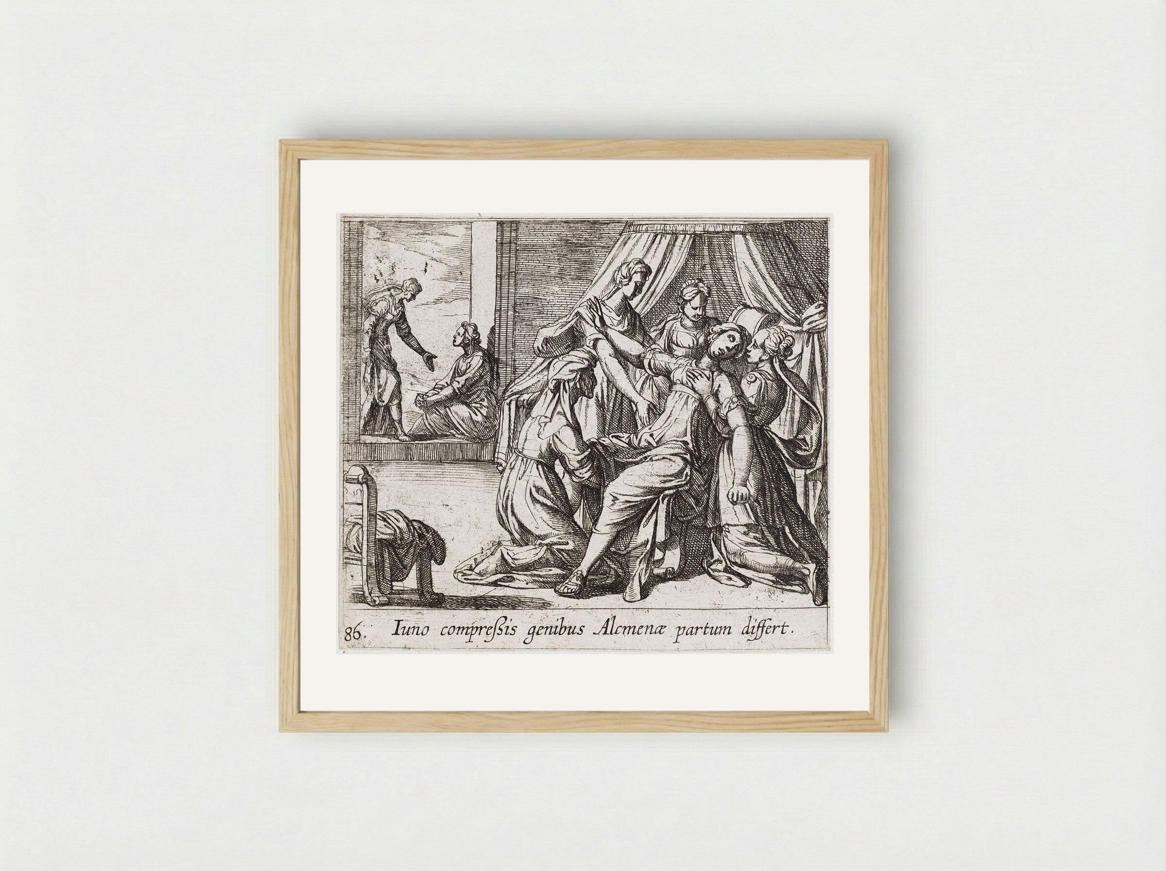 The Birth of Hercules - Antonio Tempesta - Framed Print Wood