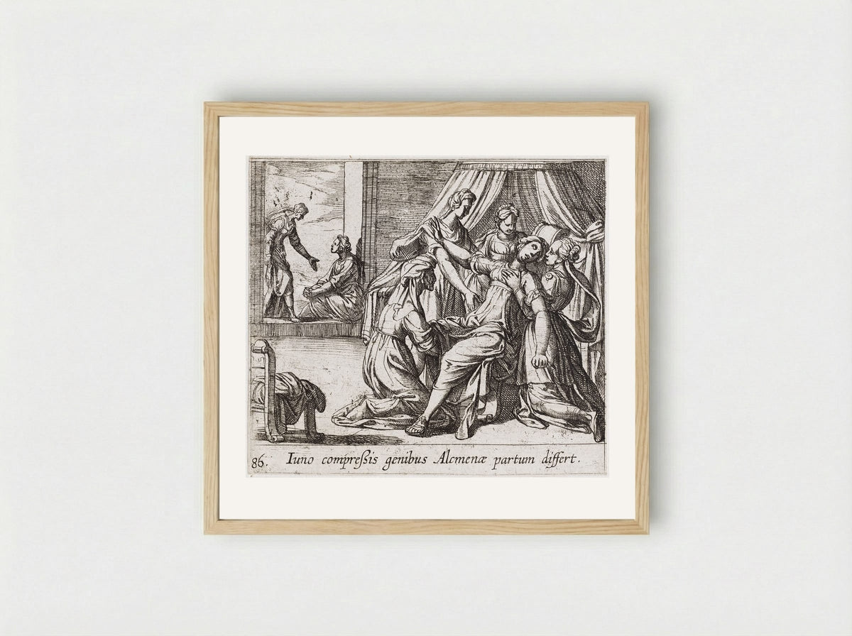 The Birth of Hercules - Antonio Tempesta - Framed Print Wood