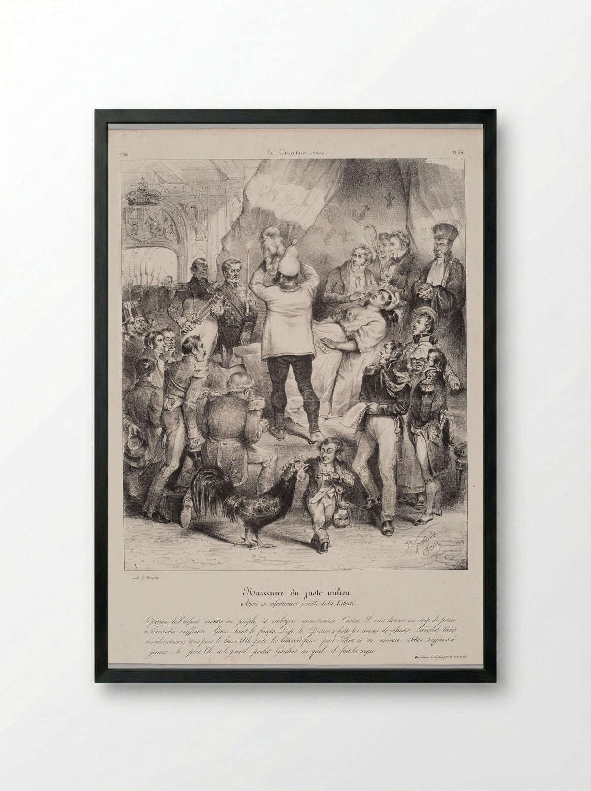 The Birth of the Juste Milieu - Eugène Hippolyte Forest - Framed Print Black