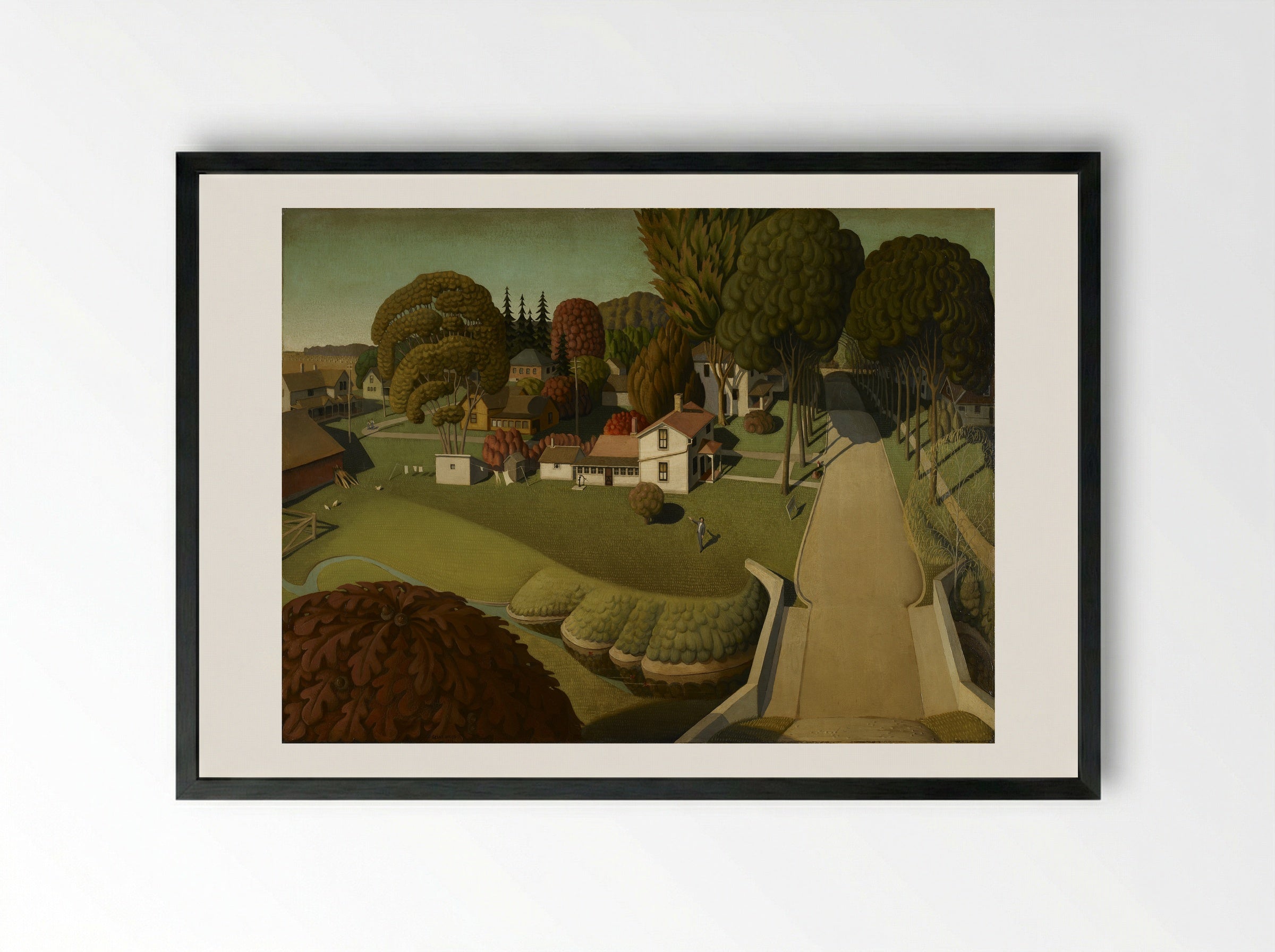 The Birthplace of Herbert Hoover - Grant Wood - Framed Print Black