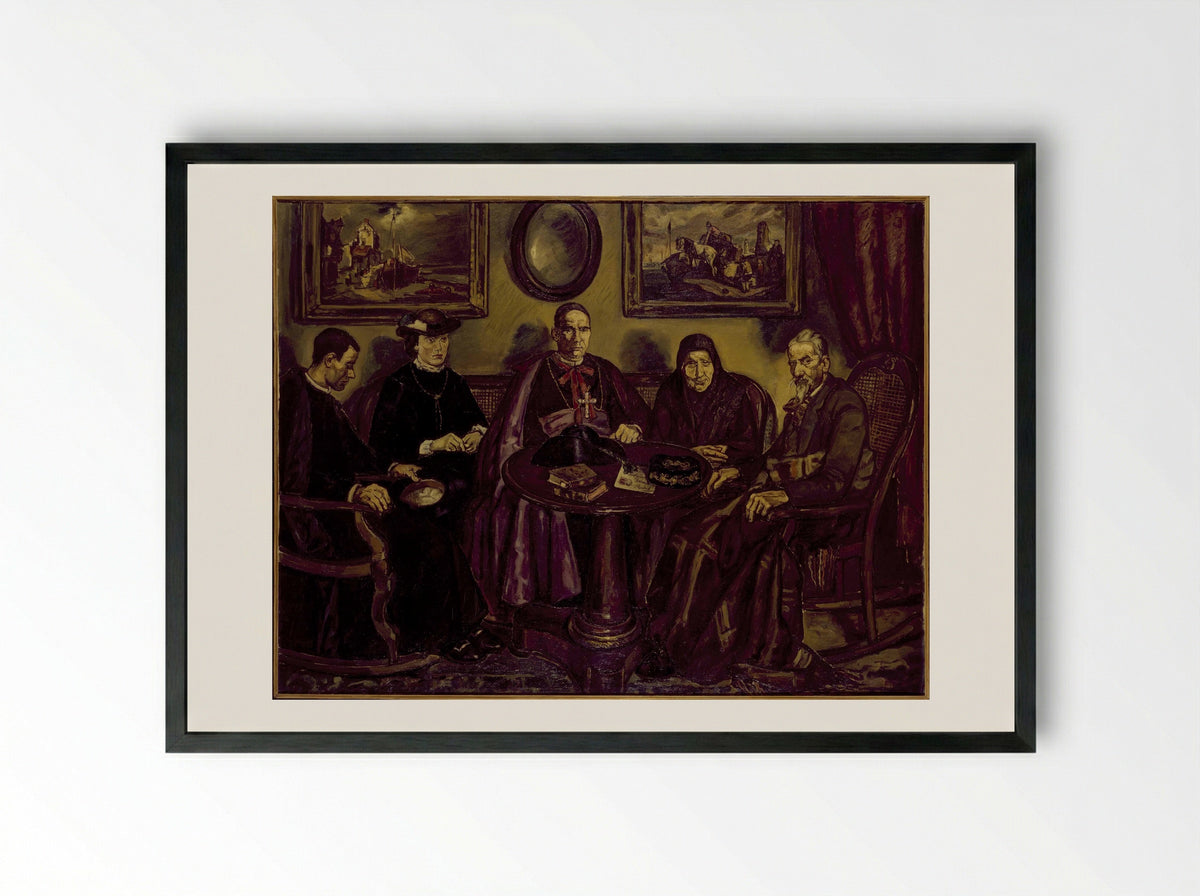 The Bishop's Visit - José Gutiérrez Solana - Framed Print Black