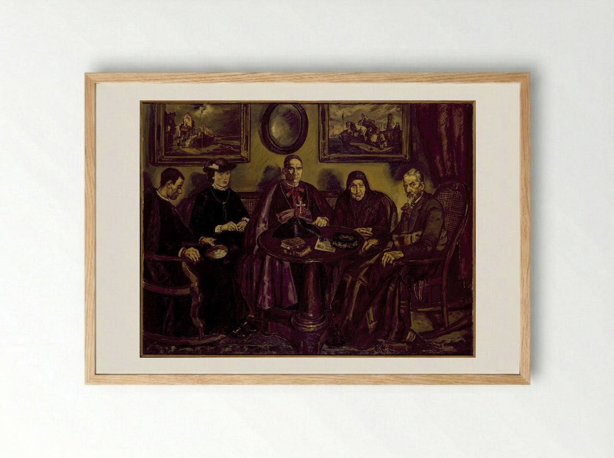 The Bishop's Visit - José Gutiérrez Solana - Framed Print Wood