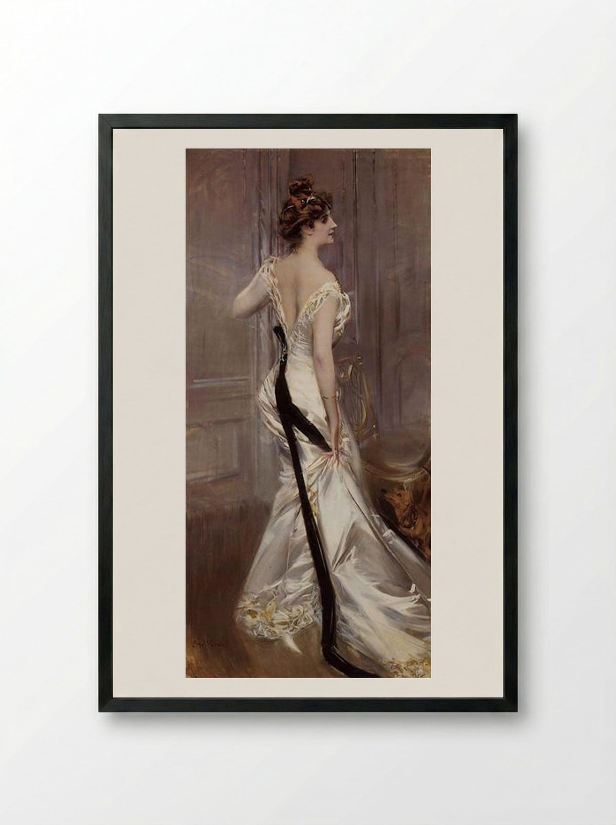 The Black Sash - Giovanni Boldini - Framed Print Black