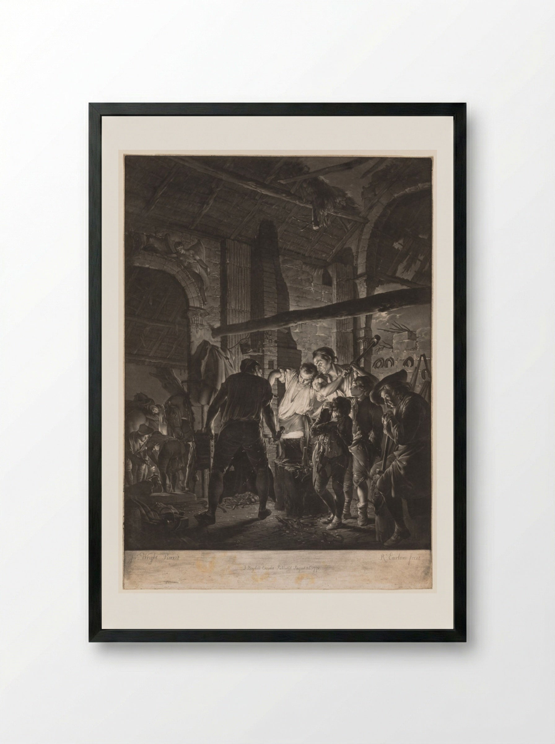 The Blacksmith - Richard Earlom - Framed Print Black
