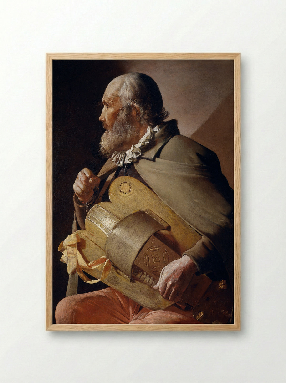 The Blind Hurdy-Gurdy Player - Georges de la Tour - Framed Print Wood