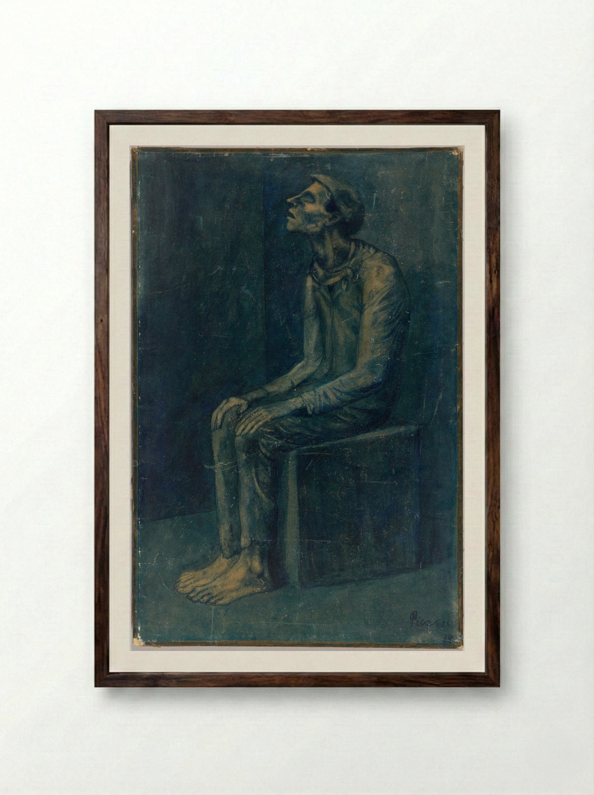 The Blind Man - Pablo Picasso - Framed Print Dark Wood