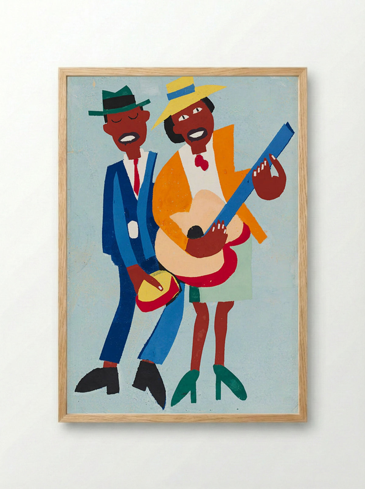 The Blind Singer - William Henry Johnson - Framed Print Wood